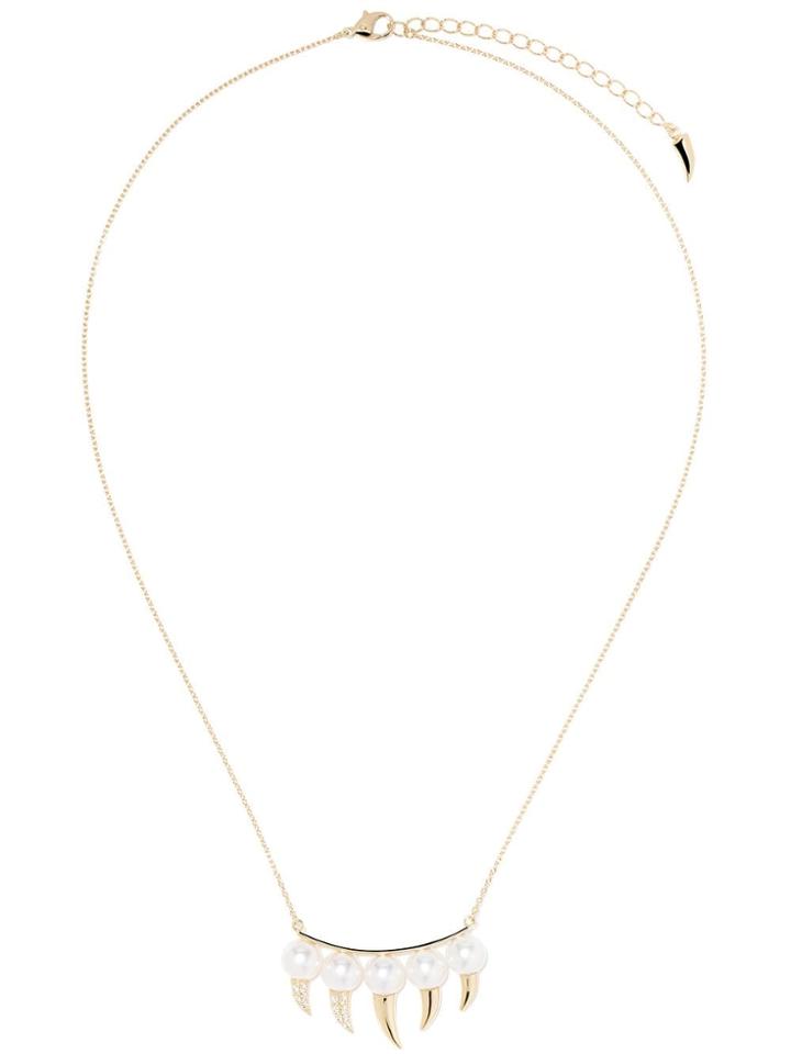 Tasaki 18kt Yellow Gold Diamond Danger Fang Necklace