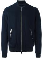 Armani Jeans Classic Bomber Jacket, Men's, Size: 48, Blue, Polyamide/polyester/wool