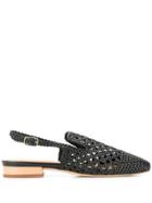 Paloma Barceló Woven Slingback Sandals - Black