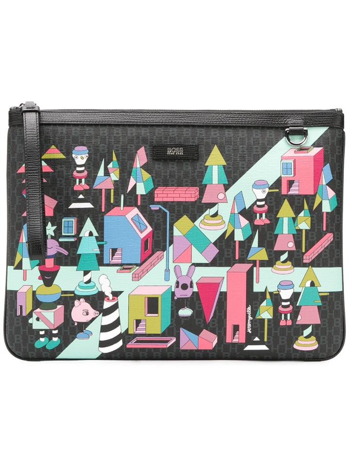 Boss Hugo Boss Multi Print Clutch - Black