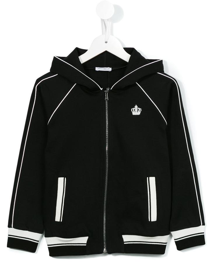 Dolce & Gabbana Kids Zipped Hoodie, Boy's, Size: 10 Yrs, Black