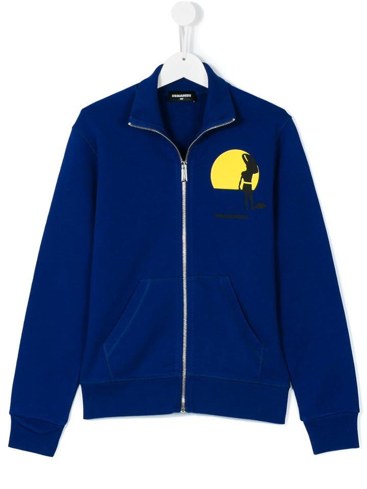 Dsquared2 Kids Zip-up Sweatshirt, Boy's, Size: 14 Yrs, Blue