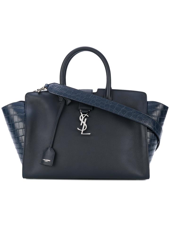 Saint Laurent Small Downtown Cabas Tote Bag - Blue