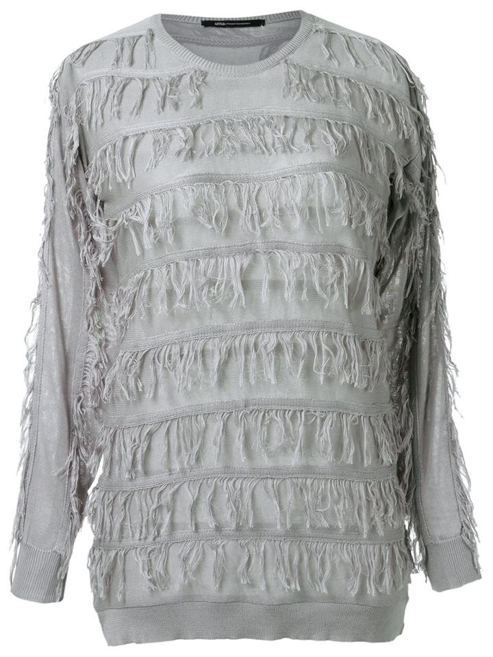Uma Raquel Davidowicz - Fringed Knit Blouse - Women - Viscose - M, Grey, Viscose