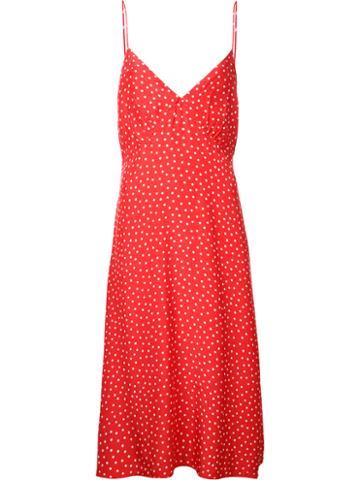P.a.r.o.s.h. Dots Print Dress, Women's, Red, Silk