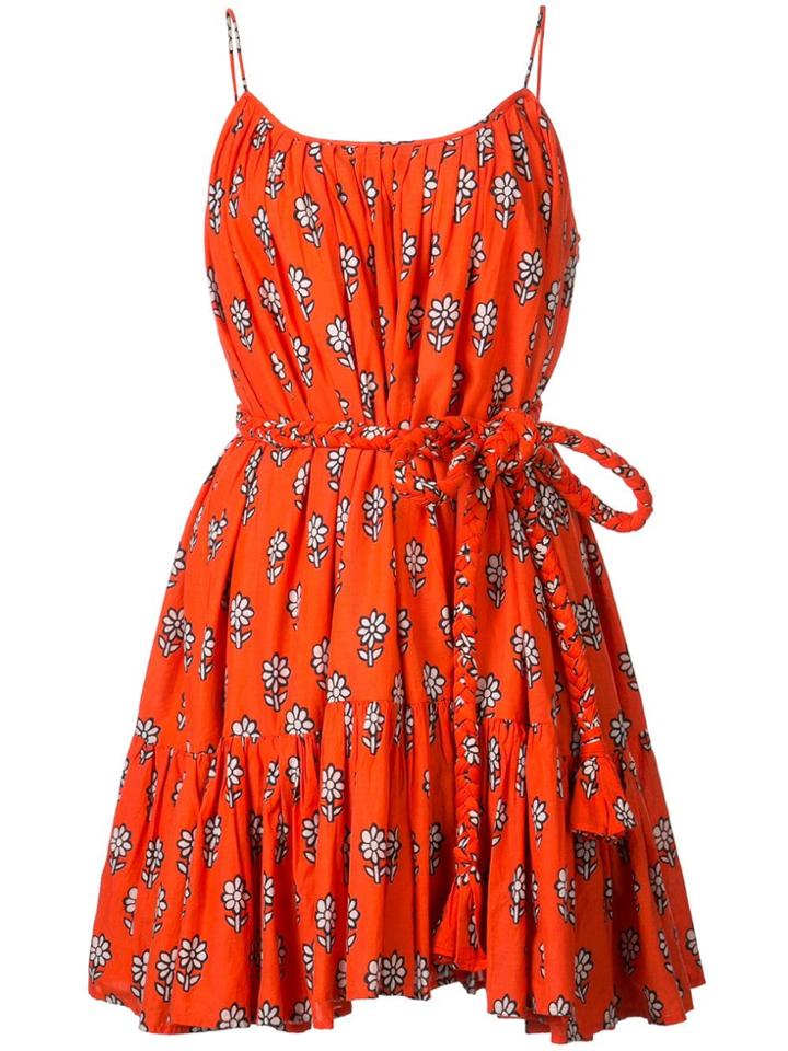 Rhode Resort Belted Floral Dress - Red