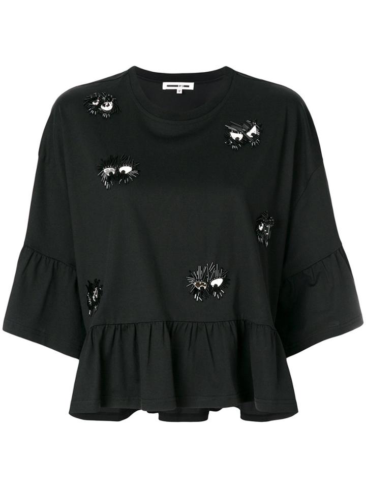 Mcq Alexander Mcqueen Monster Embellished Top - Black