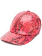 Msgm Python Effect Baseball Cap - Red