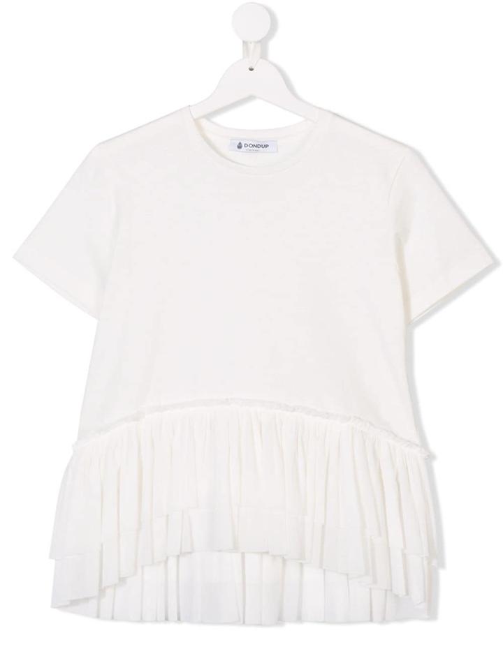 Dondup Kids Teen Pleated Hem Shirt - White