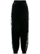 Stella Mccartney Lace Insert Velvet Hareem Pants - Black