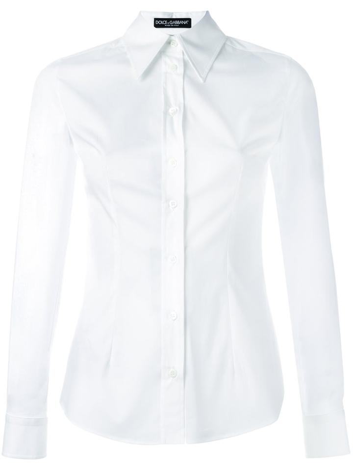 Dolce & Gabbana Classic Shirt, Women's, Size: 42, White, Cotton/spandex/elastane