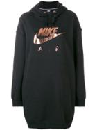 Nike Logo Print Hoodie Dress - Black
