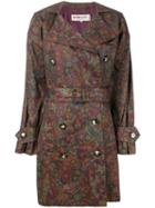 Yves Saint Laurent Pre-owned Floral Print Trench Coat - Red