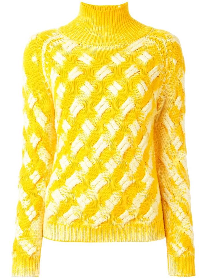 Ultràchic Roll Neck Jumper, Women's, Size: Small, Yellow/orange, Wool
