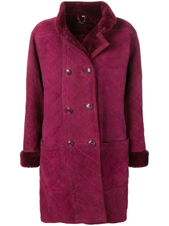 Yves Saint Laurent Vintage 1980's Fourrure Coat - Purple