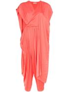 Poiret Cape Detail Cropped Leg Jumpsuit - Pink