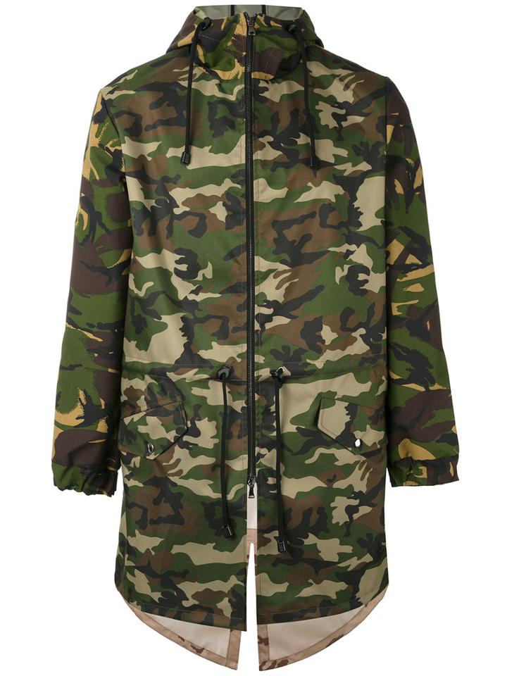 Lc23 - Camouflage Print Parka - Men - Polyester - S, Green, Polyester