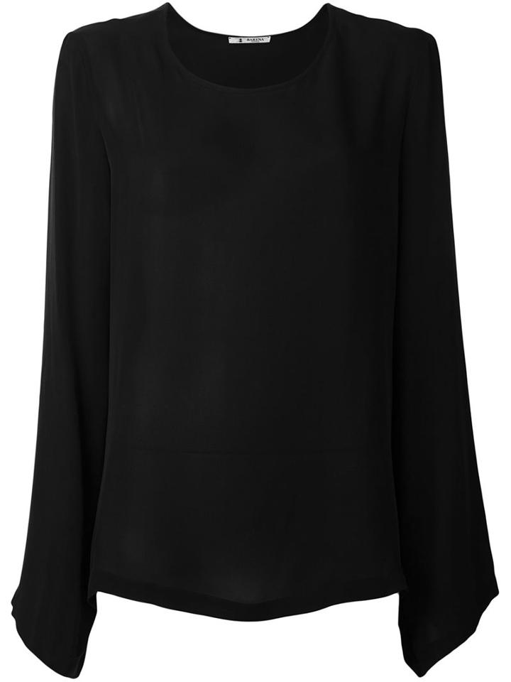 Barena Scoop Neck Blouse, Women's, Size: 44, Black, Silk