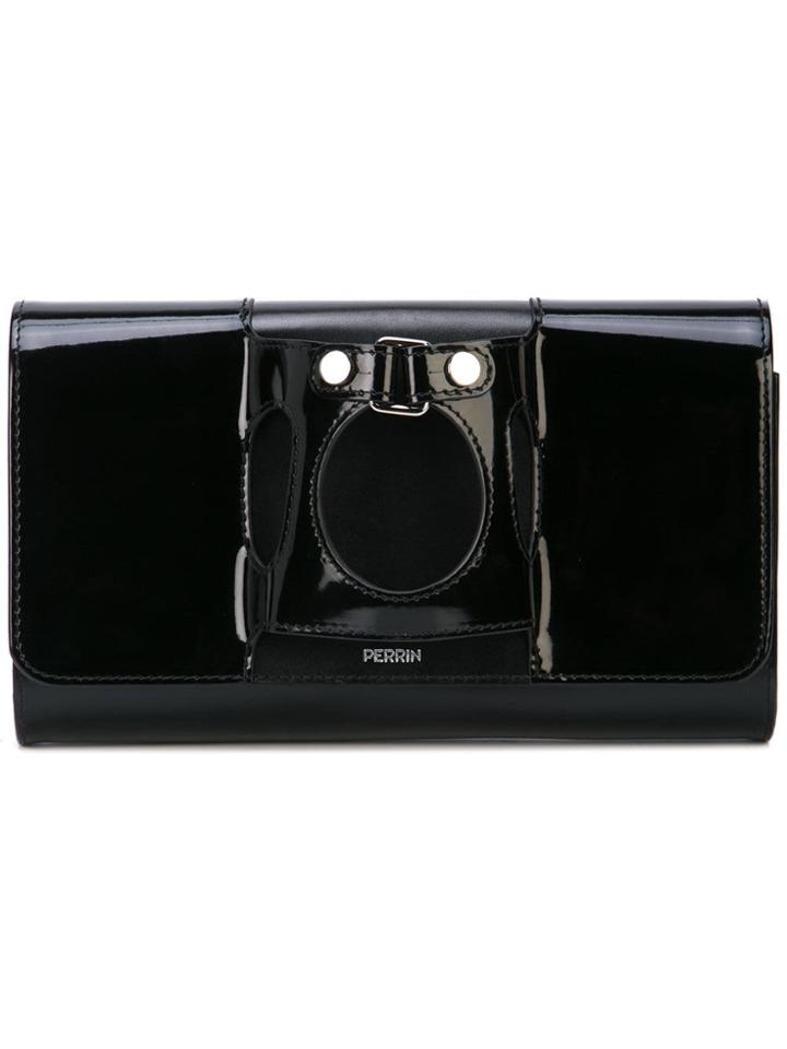 Perrin Paris Long Foldover Clutch - Black