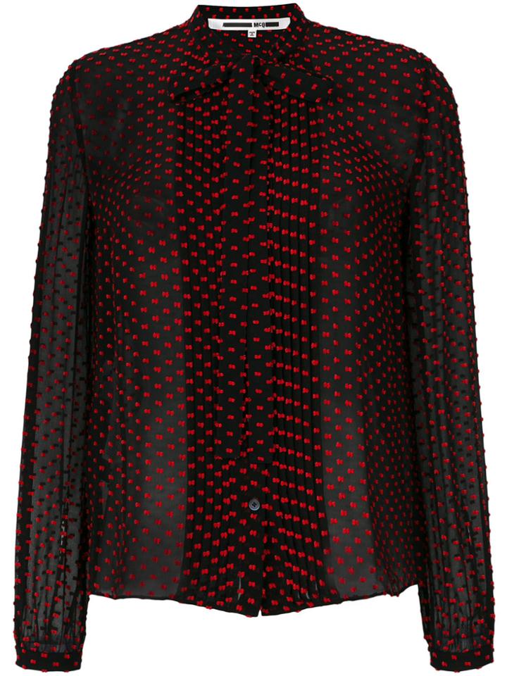 Mcq Alexander Mcqueen Pintuck Blouse - Black