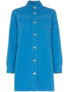 Ganni Krest Cotton Shirt Dress - Blue