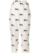 Aleksandr Manamïs Cropped Hare Print Trousers - White
