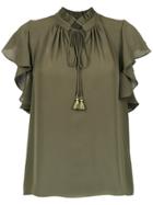 Olympiah Juli Frill Trimmed Blouse - Green