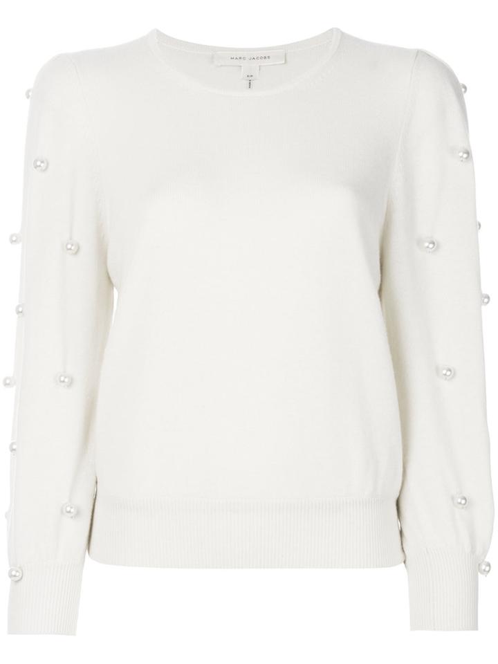 Marc Jacobs - Knitted Sweater - Women - Cashmere/wool - M, Nude/neutrals, Cashmere/wool