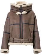 G.v.g.v. 'aviator' Jacket, Women's, Size: 34, Brown, Sheep Skin/shearling