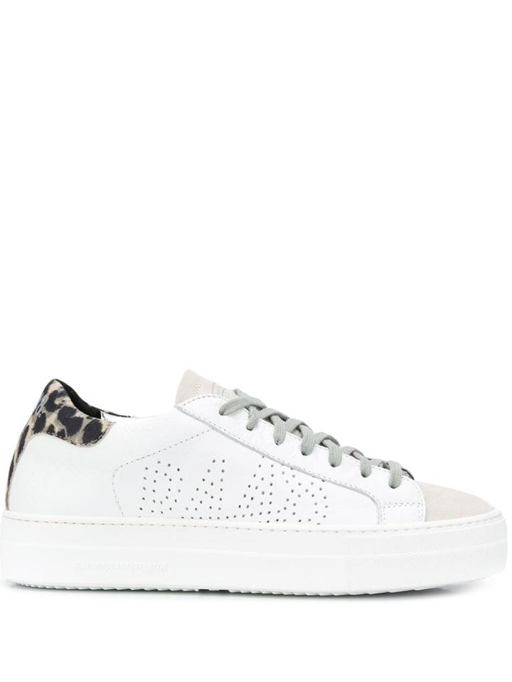 P448 Leopard Print Sneakers - White