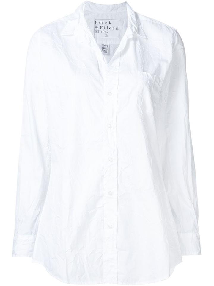 Frank & Eileen 'shirley' Creased Shirt, Women's, Size: Small, White, Cotton