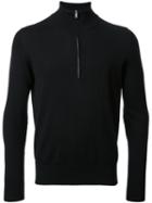 Maison Margiela Quarter Zip Knitted Sweater, Men's, Size: Medium, Black, Cotton/wool
