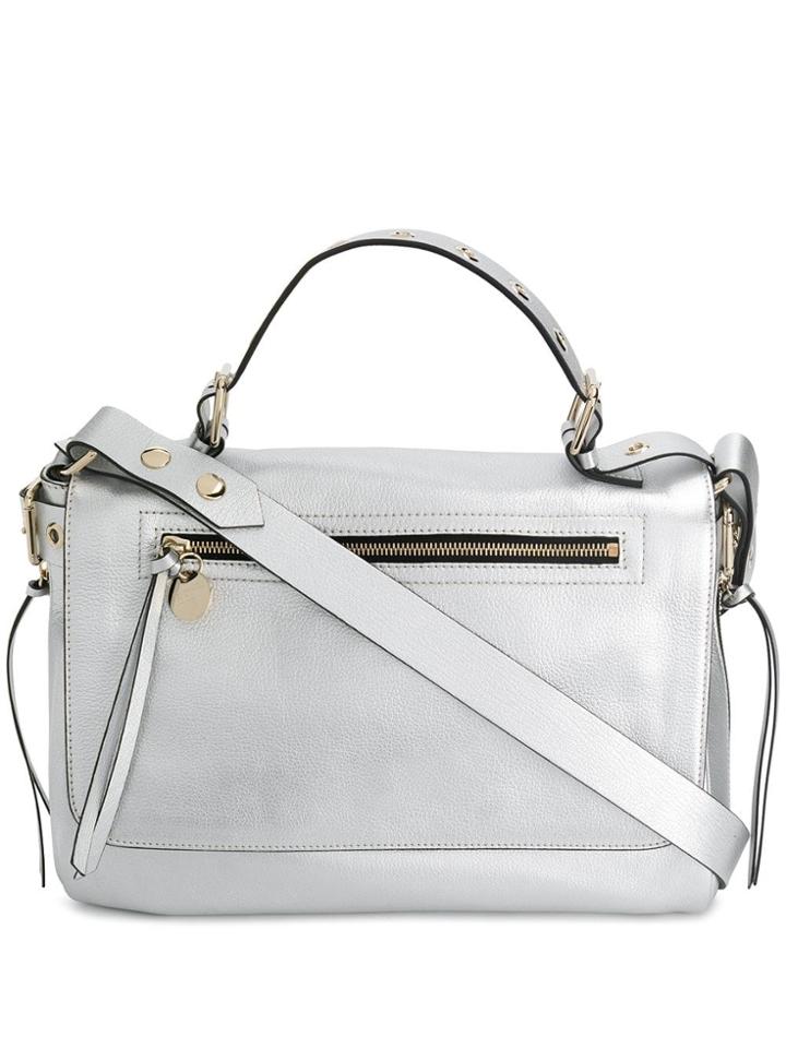Red Valentino Red(v) Metallic Shoulder Bag - Silver