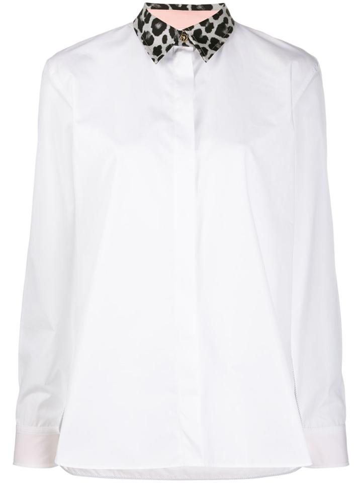 Paul Smith Leopard-print Collar Shirt - White