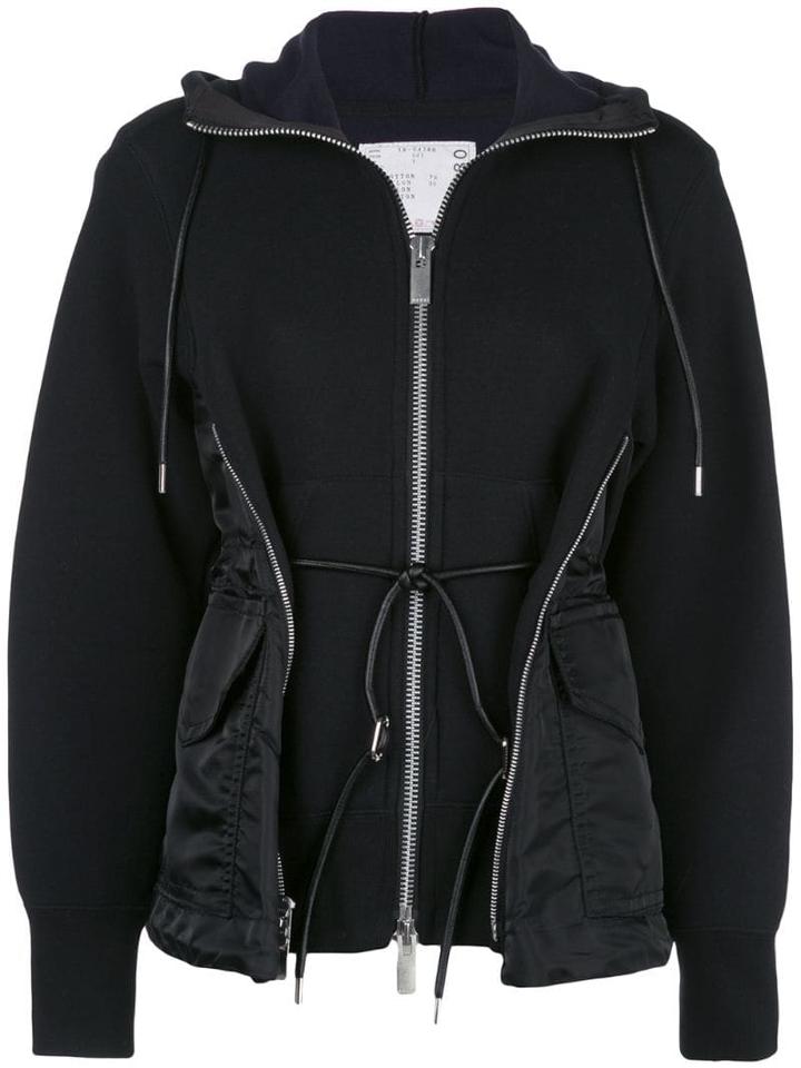 Sacai Layered-effect Hooded Jacket - Black