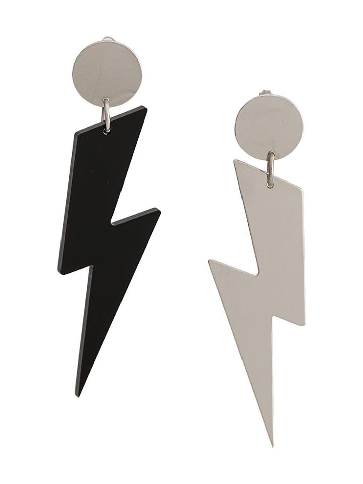 Isabel Marant Flash Lightning Bolt Earrings - Black