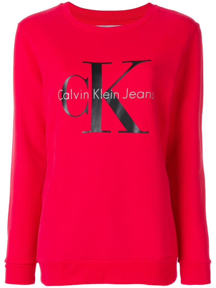 Calvin Klein Jeans Logo Patch Sweatshirt - Red