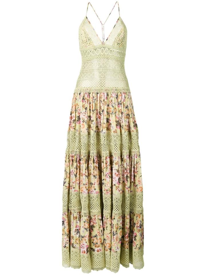 Charo Ruiz Embroidered Details Flower Dress - Green