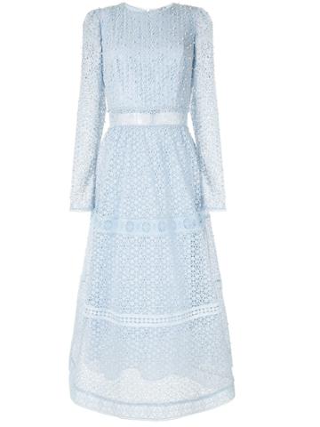Copurs Embellished Macrame Long Dress - Blue