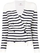 Barrie Striped Double Breasted Cardigan