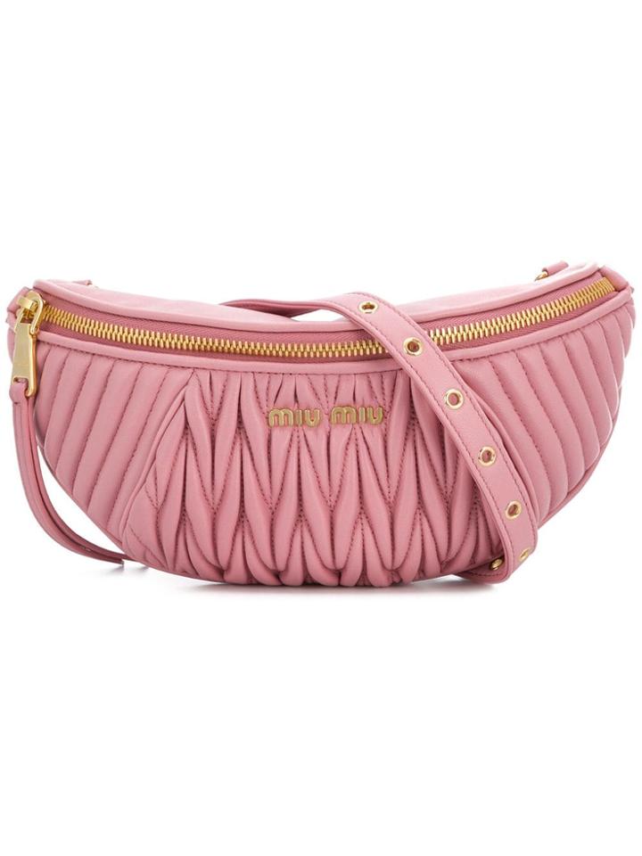 Miu Miu Matelassé Belt Bag - Pink