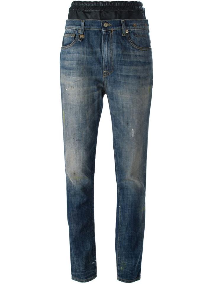 R13 Tapered Jeans, Women's, Size: S, Blue, Cotton/polyurethane/leather