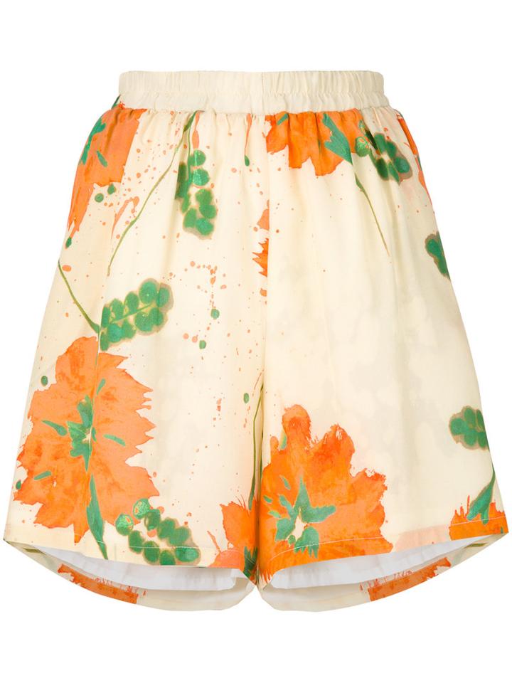 Roseanna - Floral Printed Shorts - Women - Silk/cotton - 34, Yellow/orange, Silk/cotton