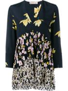 Marni Floral Print Pleated Silk Top, Women's, Size: 48, Black, Silk