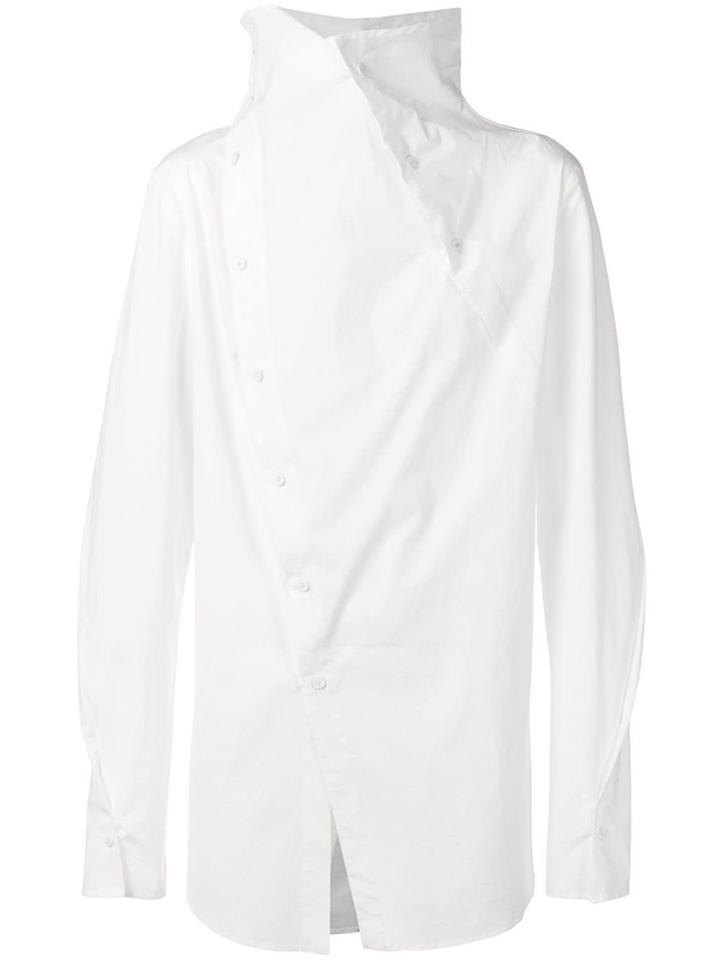 Lost & Found Ria Dunn Asymmetric High Neck Shirt - White