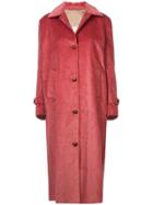Giuliva Heritage Collection Corduroy Single-breasted Coat - Pink &