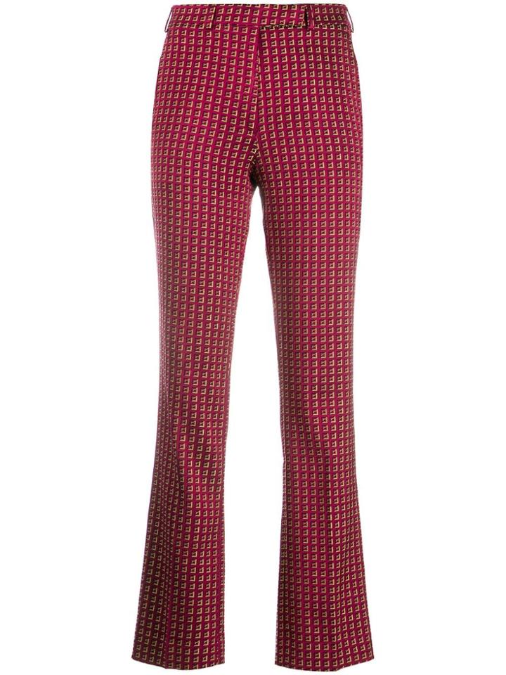 Etro Printed Slim-fit Trousers - Pink