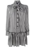 Marc Jacobs Striped Shirt Dress, Women's, Size: 6, White, Cupro