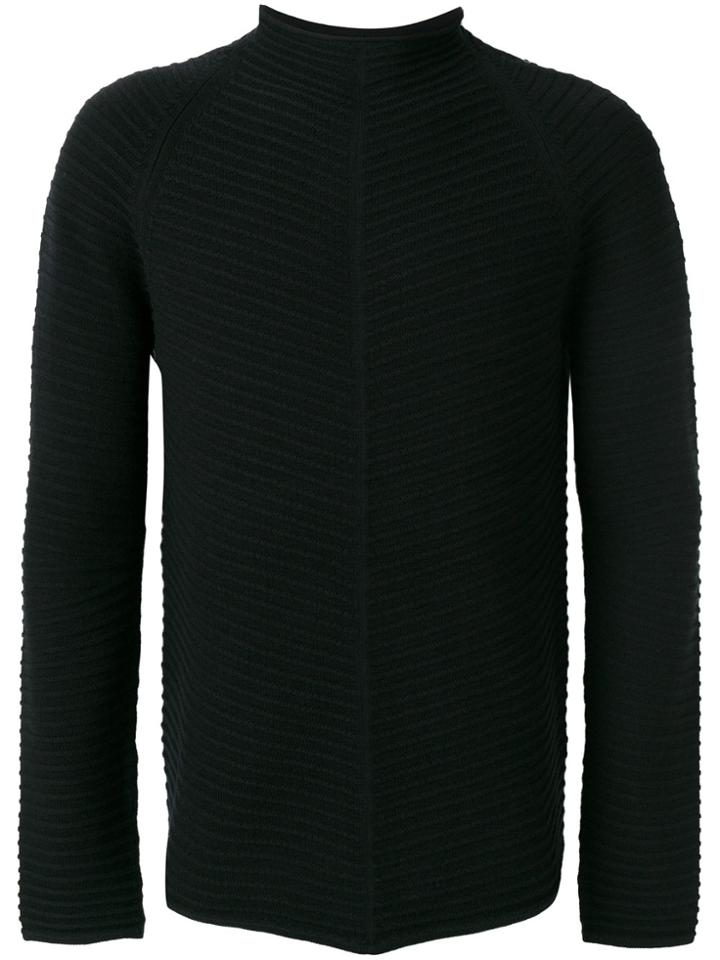 Helmut Lang Ribbed High Neck Jumper - Black