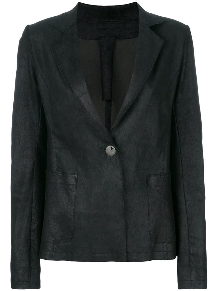 Vanderwilt Fitted Leather Blazer - Black